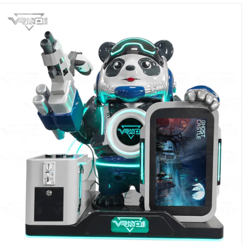 VR Panda Askeri 7 oyun, oyuncak dağıtıcısı, çoklu ödeme desteği ve arcade için özelleştirilebilir Panda tasarımı ile son teknoloji interaktif VR çekim makinesi